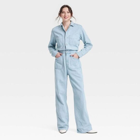 Universal Thread Pants - Universal Thread Light Blue Denim Jumpsuit
